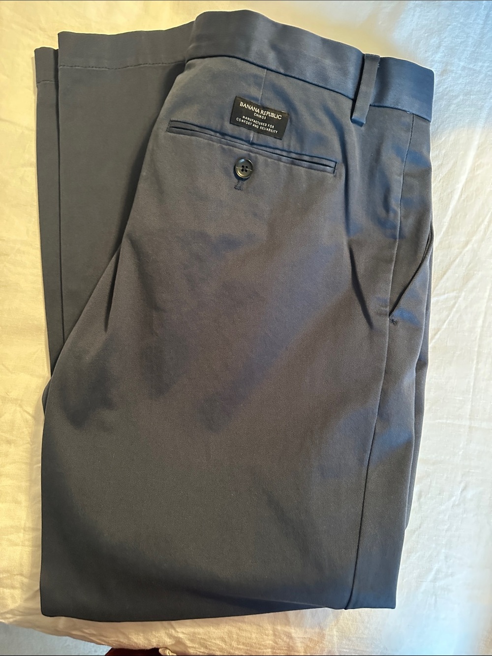 Men's Classic Navy Chino Pants - Tailored Straight Fit
